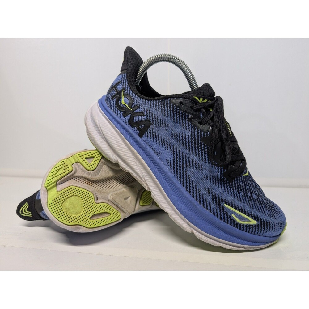 HOKA One One Clifton 9 Blue Green Womens Running Shoes Size 8B